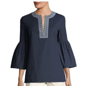 NWT Tory Burch Ariana Bell-Sleeve Tunic, Size 8